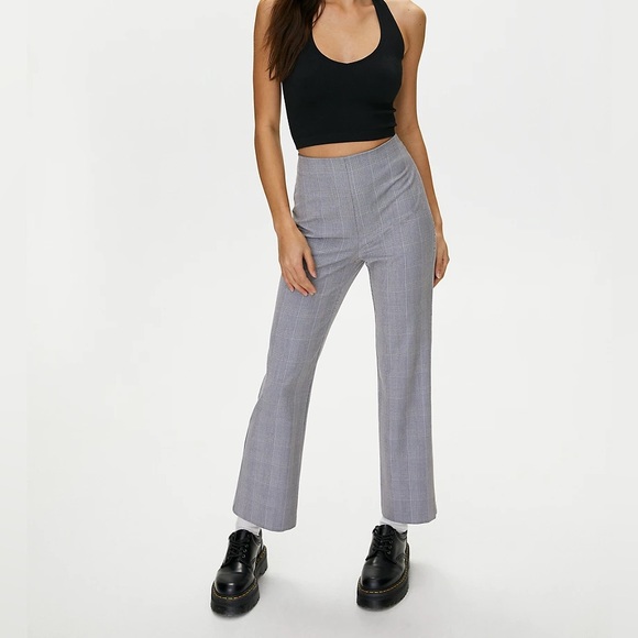Aritzia Sunday Best Pants in Grey Plaid - Picture 2 of 6